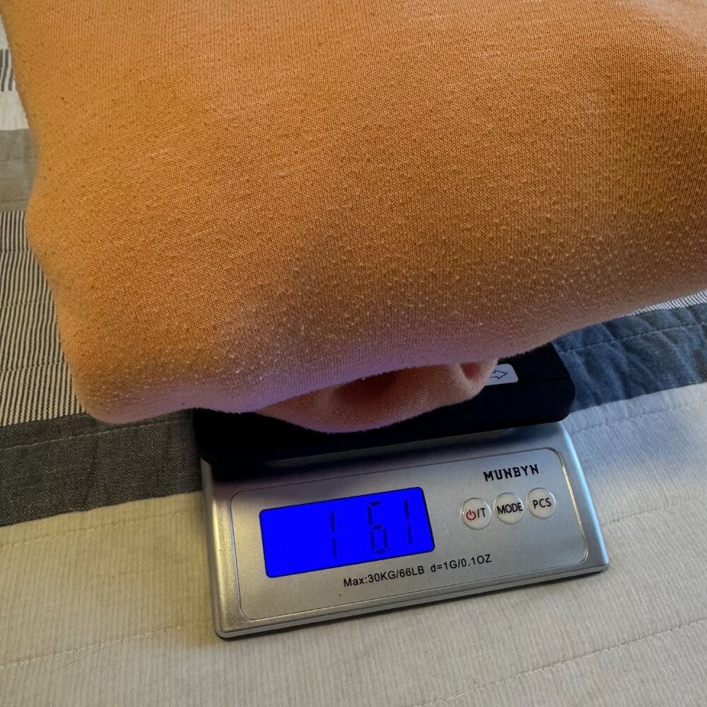 Carhartt Hoodie Sweatshirt Mens Medium Orange Distressed Long Sleeve - Picture 7 of 7